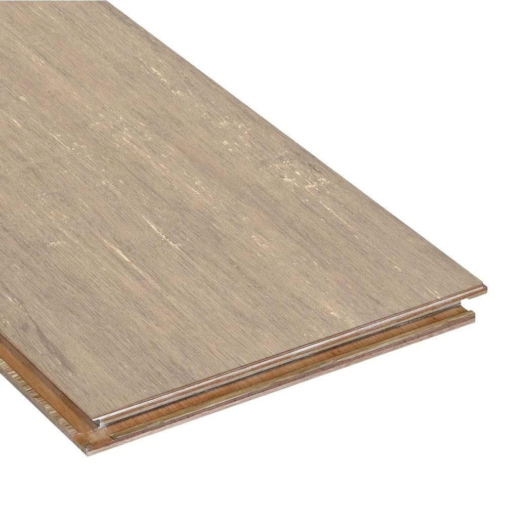 Hand Scraped Strand Woven Poppyseed 1/2 in.x7.48 in.x72.835 in. Engineered Click Bamboo Flooring(30.268 sq. ft. /case) by HOMELEGEND 4 Hand Scraped Strand Woven Poppyseed 1/2 in.x7.48 in.x72.835 in. Engineered Click Bamboo Flooring(30.268 sq. ft. /case) by HOMELEGEND - Image 2