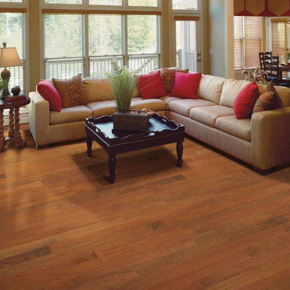 Hand Scraped Fremont Walnut 3/8 in. T x 5 in. W x Varying Length Click Lock Hardwood Flooring (26.25 sq. ft. / case) by HOMELEGEND 6 Hand Scraped Fremont Walnut 3/8 in. T x 5 in. W x Varying Length Click Lock Hardwood Flooring (26.25 sq. ft. / case) by HOMELEGEND - Image 4