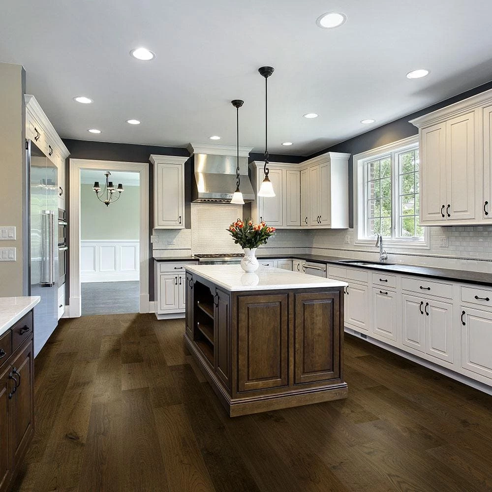 Wire Brushed Dawn Oak 3/8 in. T x 7.5 in. Wx Varying L Click Lock Exotic Engineered Hardwood Flooring (30.92 sq.ft/case) by HOMELEGEND 5 Wire Brushed Dawn Oak 3/8 in. T x 7.5 in. Wx Varying L Click Lock Exotic Engineered Hardwood Flooring (30.92 sq.ft/case) by HOMELEGEND - Image 3