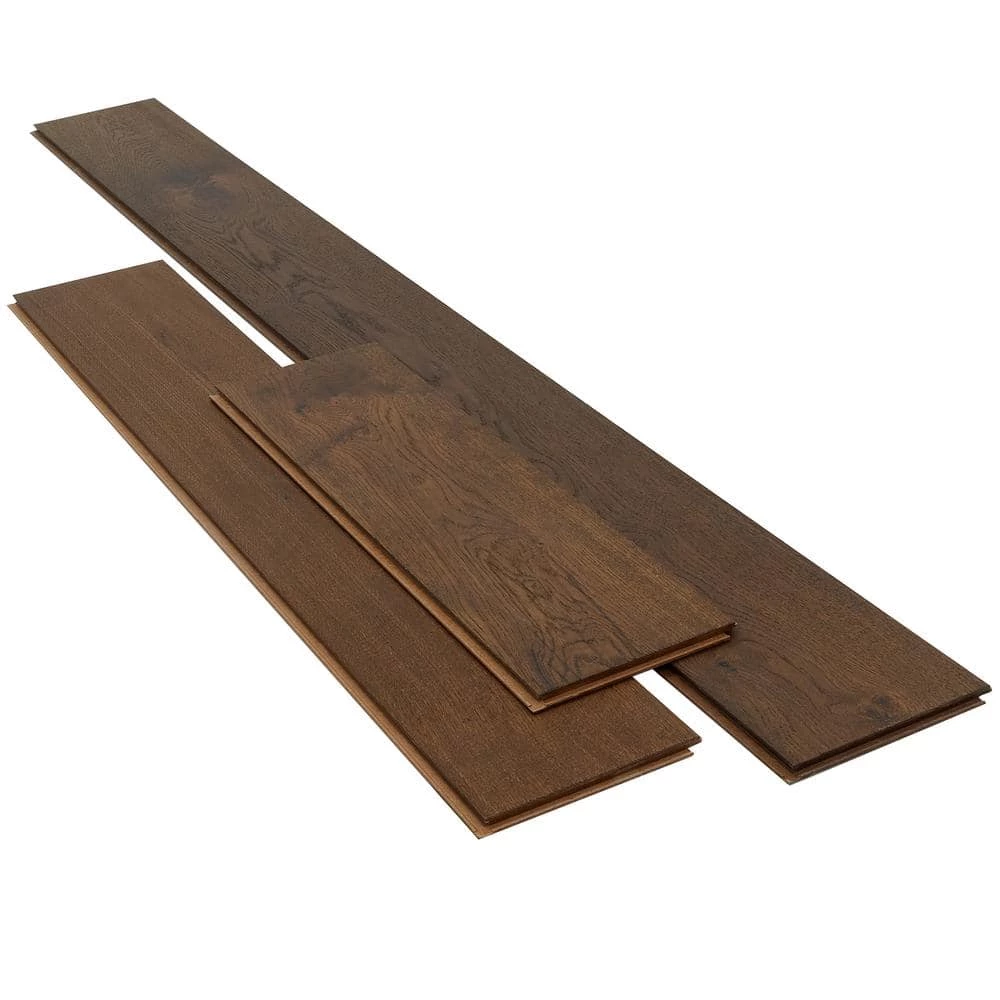 Wire Brushed Dawn Oak 3/8 in. T x 7.5 in. Wx Varying L Click Lock Exotic Engineered Hardwood Flooring (30.92 sq.ft/case) by HOMELEGEND 4 Wire Brushed Dawn Oak 3/8 in. T x 7.5 in. Wx Varying L Click Lock Exotic Engineered Hardwood Flooring (30.92 sq.ft/case) by HOMELEGEND - Image 2