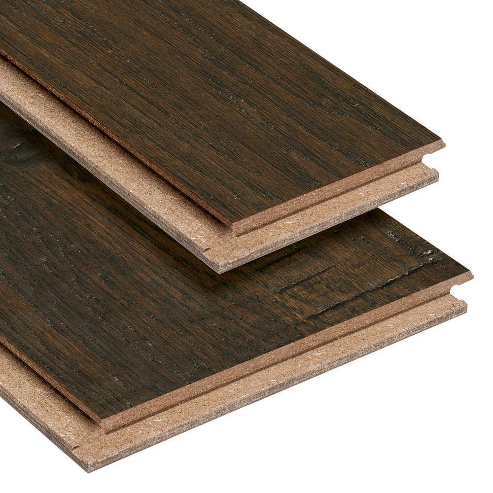 HS Distressed Lennox Hickory 3/8 in. T x 3-1/2 in. and 6-1/2 in. W x Varying Length Click Lock Hardwood (26.25 sq.ft/cs) by HOMELEGEND 5 HS Distressed Lennox Hickory 3/8 in. T x 3-1/2 in. and 6-1/2 in. W x Varying Length Click Lock Hardwood (26.25 sq.ft/cs) by HOMELEGEND - Image 3