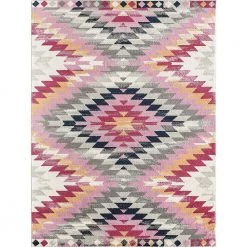 Bodrum Tribal Rose Multi 4 ft. x 6 ft. Area Rug by CosmoLiving by Cosmopolitan