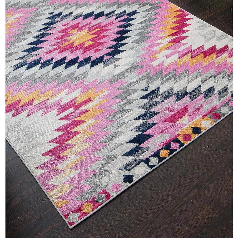 Bodrum Tribal Rose Multi 4 ft. x 6 ft. Area Rug by CosmoLiving by Cosmopolitan 7 Bodrum Tribal Rose Multi 4 ft. x 6 ft. Area Rug by CosmoLiving by Cosmopolitan - Image 5