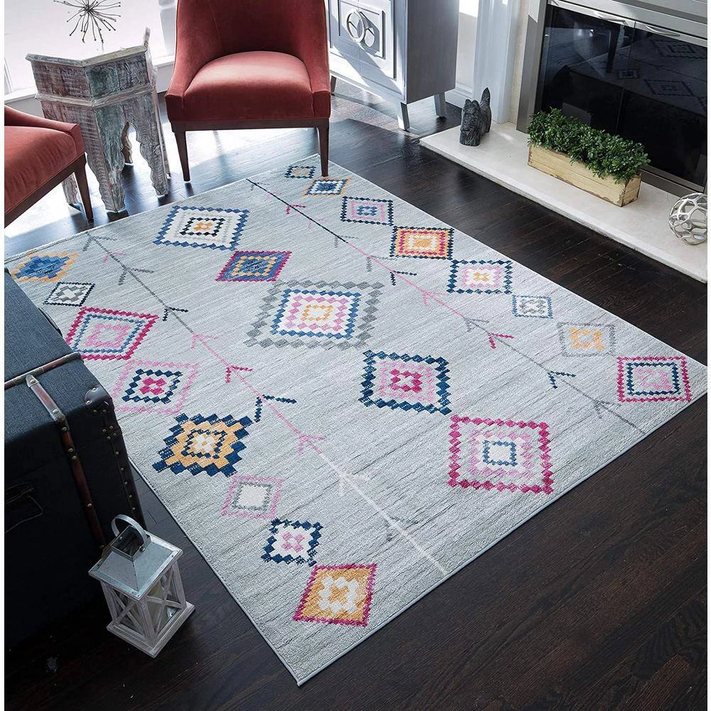 Bodrum Native Grey Multi 2 ft. x 6 ft. Area Rug by CosmoLiving by Cosmopolitan 4 Bodrum Native Grey Multi 2 ft. x 6 ft. Area Rug by CosmoLiving by Cosmopolitan - Image 2