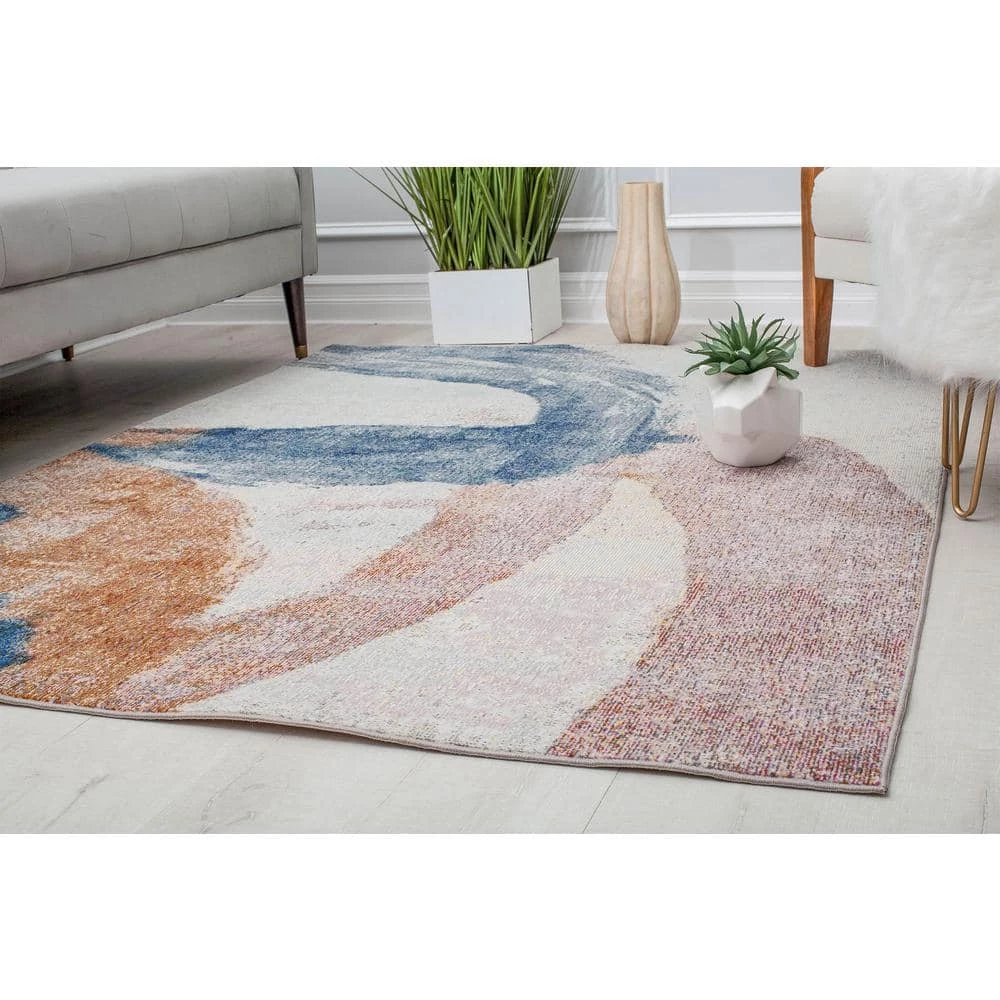 Smokey Multi-Colored 8 ft. x 10 ft. Contemporary Area Rug by CosmoLiving by Cosmopolitan 6 Smokey Multi-Colored 8 ft. x 10 ft. Contemporary Area Rug by CosmoLiving by Cosmopolitan - Image 4