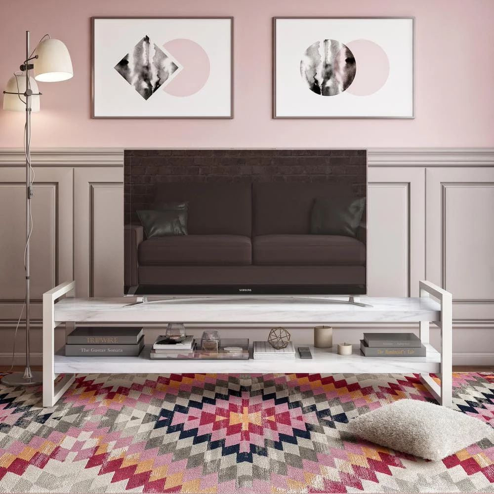 Blume Paola Pink 5 ft. x 7 ft. Area Rug by CosmoLiving by Cosmopolitan 4 Blume Paola Pink 5 ft. x 7 ft. Area Rug by CosmoLiving by Cosmopolitan - Image 2