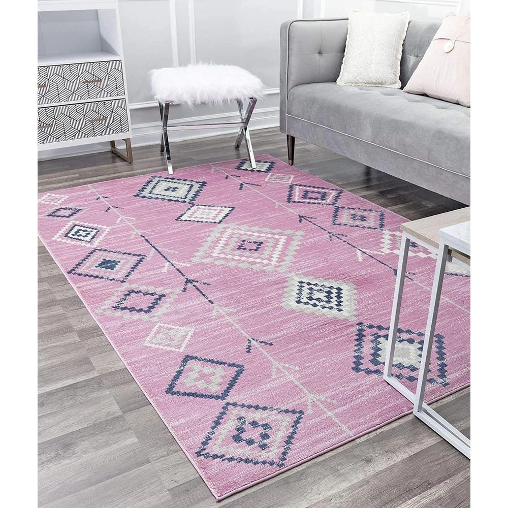 Soleil Native Pink Tribal Moroccan Pink 8 ft. x 12 ft. Area Rug by CosmoLiving by Cosmopolitan 7 Soleil Native Pink Tribal Moroccan Pink 8 ft. x 12 ft. Area Rug by CosmoLiving by Cosmopolitan - Image 5