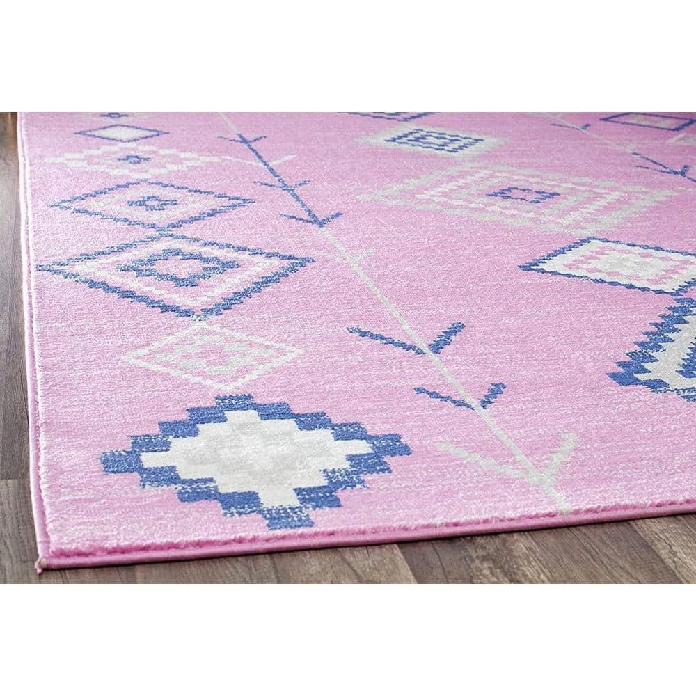 Soleil Native Pink Tribal Moroccan Pink 8 ft. x 12 ft. Area Rug by CosmoLiving by Cosmopolitan 6 Soleil Native Pink Tribal Moroccan Pink 8 ft. x 12 ft. Area Rug by CosmoLiving by Cosmopolitan - Image 4