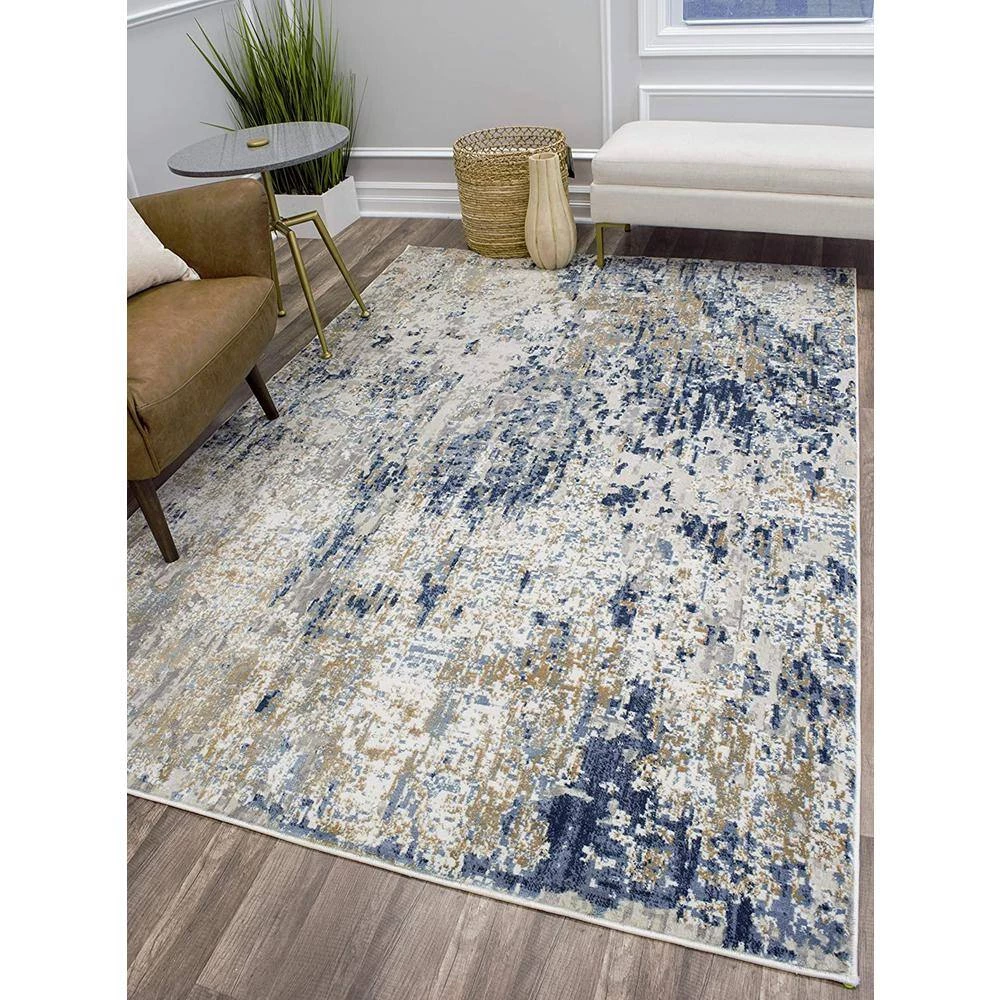 Auden Gold Foil White 5 ft. x 7 ft. Area Rug by CosmoLiving by Cosmopolitan 8 Auden Gold Foil White 5 ft. x 7 ft. Area Rug by CosmoLiving by Cosmopolitan - Image 6