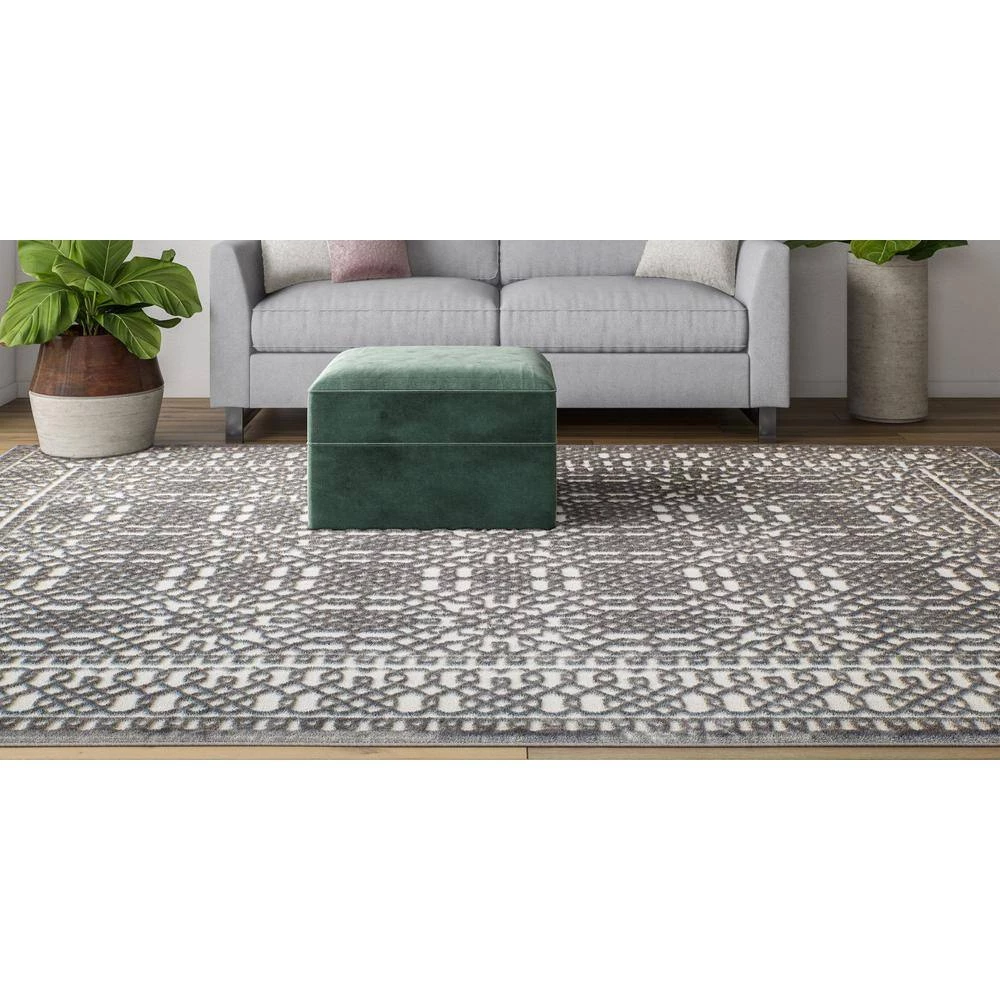Hazel Helena Sterling Vintage White 8 ft. x 10 ft. Area Rug by CosmoLiving by Cosmopolitan 6 Hazel Helena Sterling Vintage White 8 ft. x 10 ft. Area Rug by CosmoLiving by Cosmopolitan - Image 4