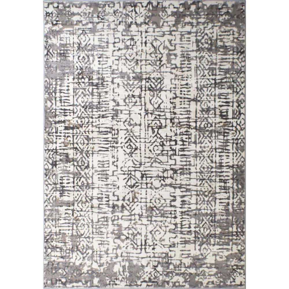 Willow Laurel Royal Silk White 5 ft. x 7 ft. Geometric Vintage Area Rug by CosmoLiving by Cosmopolitan 3 Willow Laurel Royal Silk White 5 ft. x 7 ft. Geometric Vintage Area Rug by CosmoLiving by Cosmopolitan