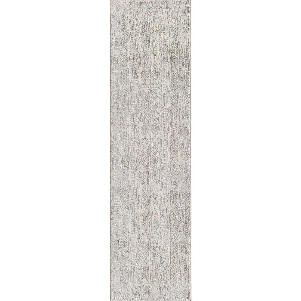 Willow Laurel Royal Silk White 5 ft. x 7 ft. Geometric Vintage Area Rug by CosmoLiving by Cosmopolitan 6 Willow Laurel Royal Silk White 5 ft. x 7 ft. Geometric Vintage Area Rug by CosmoLiving by Cosmopolitan - Image 4