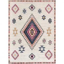 Bodrum Soleil Sahara White 8 ft. x 12 ft. Tribal Moroccan Area Rug by CosmoLiving by Cosmopolitan