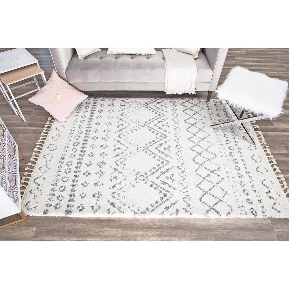 Mason Shag Shadow White 8 ft. x 10 ft. Area Rug by CosmoLiving by Cosmopolitan 8 Mason Shag Shadow White 8 ft. x 10 ft. Area Rug by CosmoLiving by Cosmopolitan - Image 6