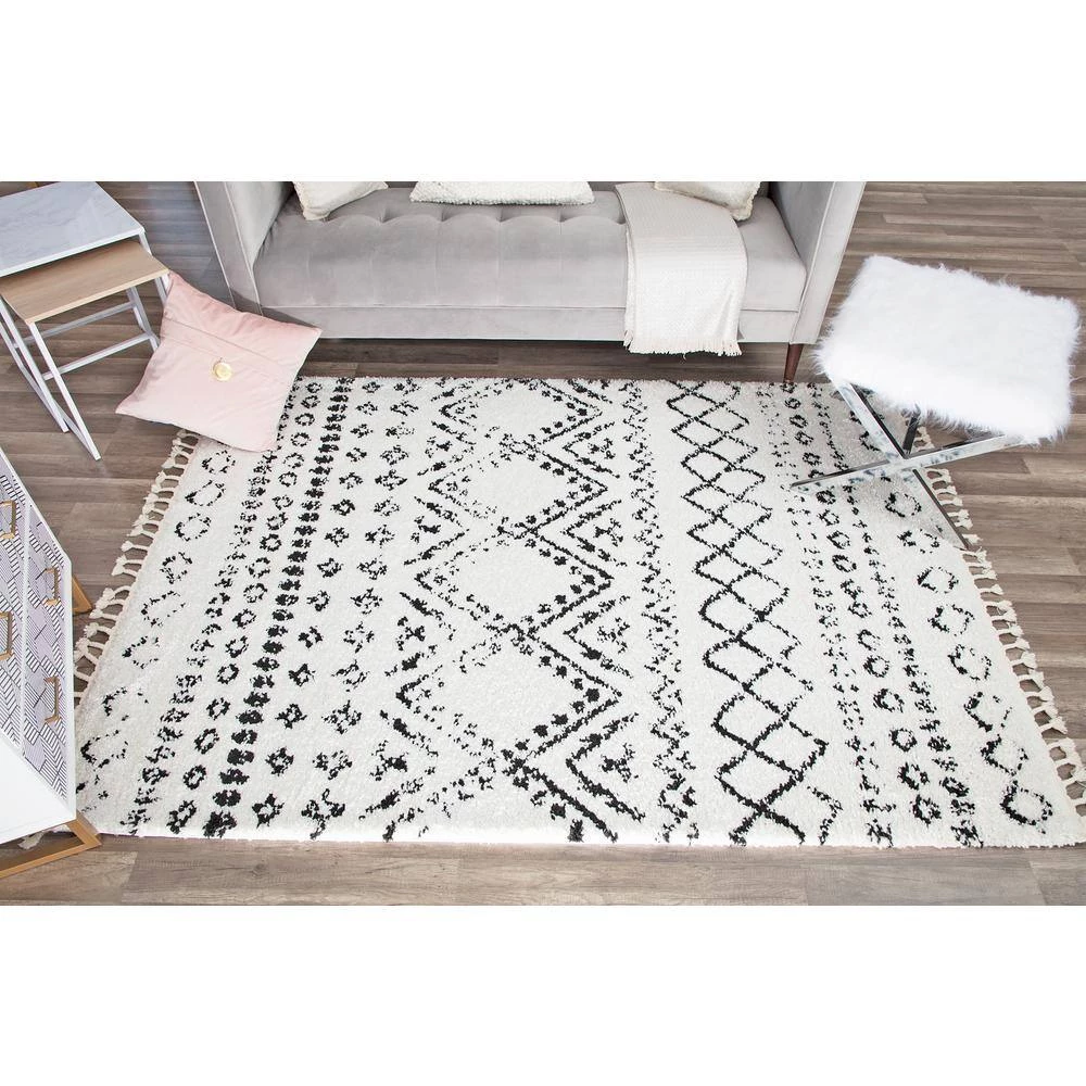 Mason Shag Whisper White 5 ft. x 7 ft. Area Rug by CosmoLiving by Cosmopolitan 8 Mason Shag Whisper White 5 ft. x 7 ft. Area Rug by CosmoLiving by Cosmopolitan - Image 6