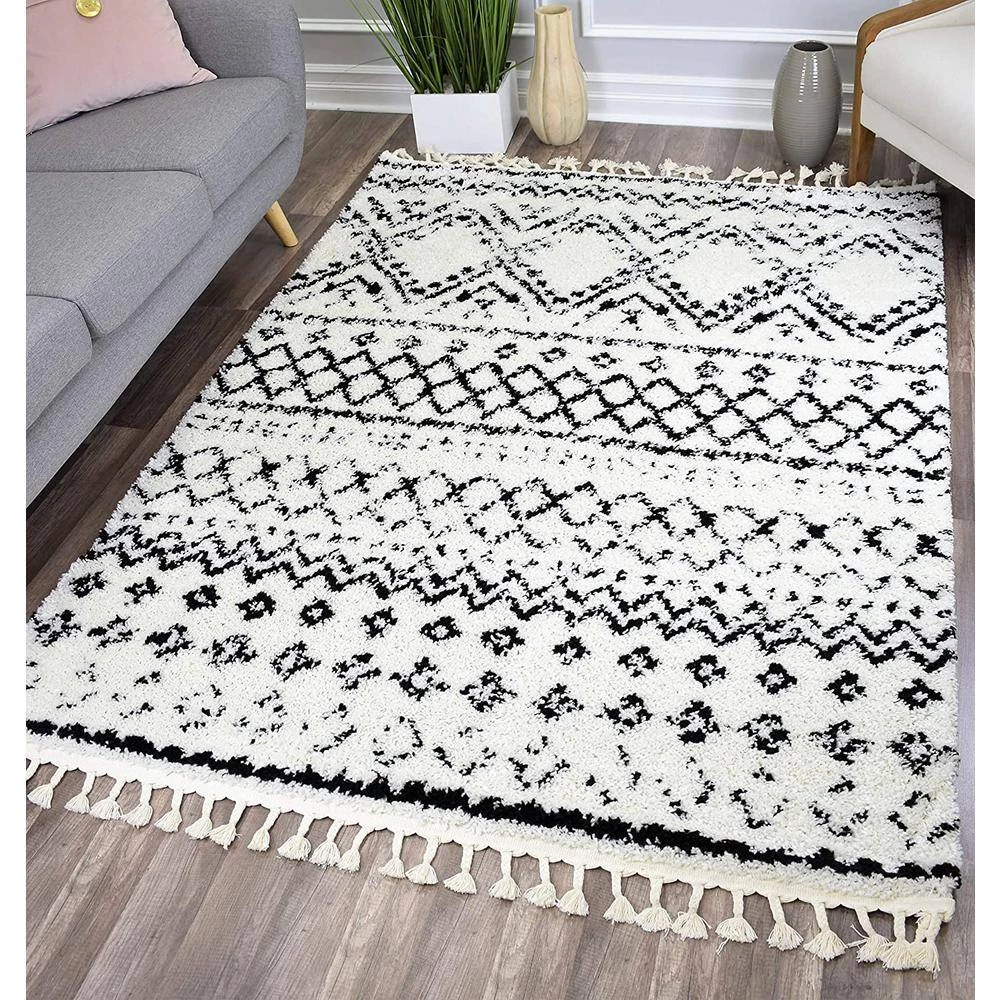 Mason Shag Whisper White 8 ft. x 10 ft. Area Rug by CosmoLiving by Cosmopolitan 4 Mason Shag Whisper White 8 ft. x 10 ft. Area Rug by CosmoLiving by Cosmopolitan - Image 2