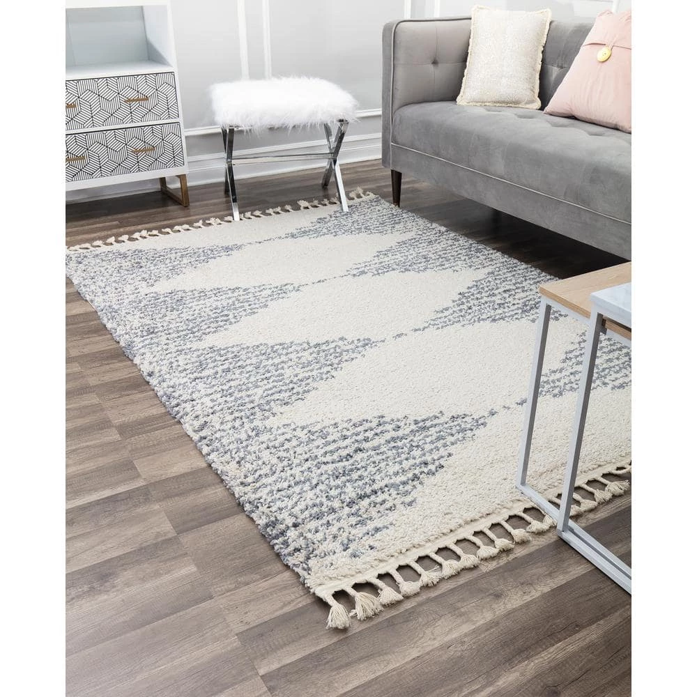 Mason Shag Heath Gray 8 ft. x 10 ft. Area Rug by CosmoLiving by Cosmopolitan 4 Mason Shag Heath Gray 8 ft. x 10 ft. Area Rug by CosmoLiving by Cosmopolitan - Image 2