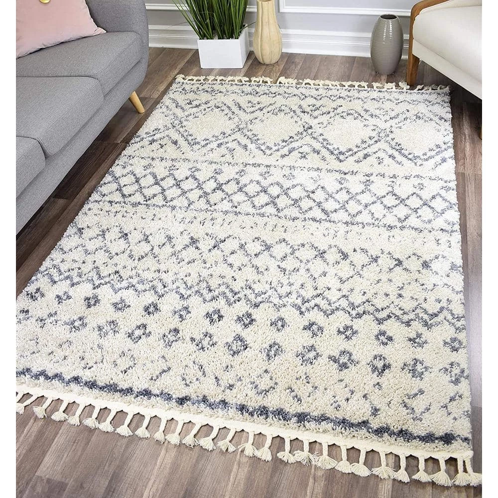 Mason Shag Shadow White 2 ft. x 4 ft. Area Rug by CosmoLiving by Cosmopolitan 4 Mason Shag Shadow White 2 ft. x 4 ft. Area Rug by CosmoLiving by Cosmopolitan - Image 2