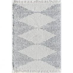 Mason Shag Heath White 2 ft. x 4 ft. Area Rug by CosmoLiving by Cosmopolitan