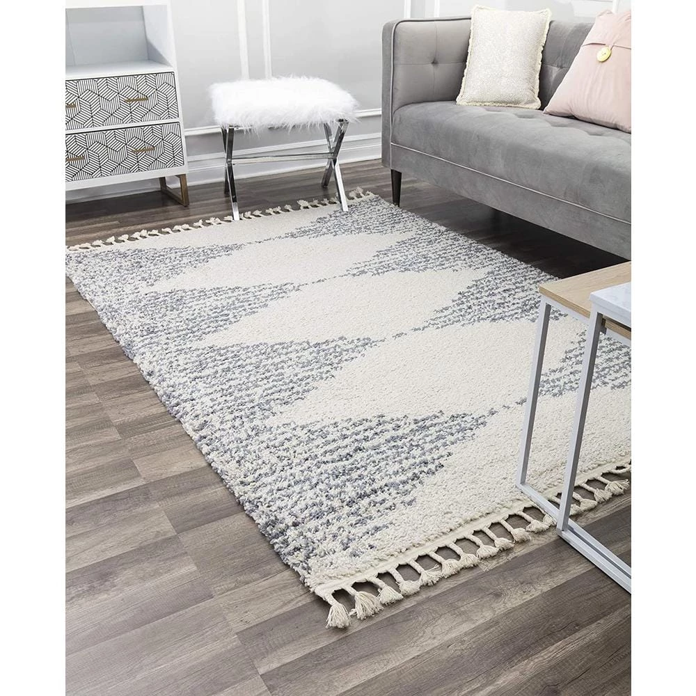 Mason Shag Heath White 2 ft. x 4 ft. Area Rug by CosmoLiving by Cosmopolitan 4 Mason Shag Heath White 2 ft. x 4 ft. Area Rug by CosmoLiving by Cosmopolitan - Image 2