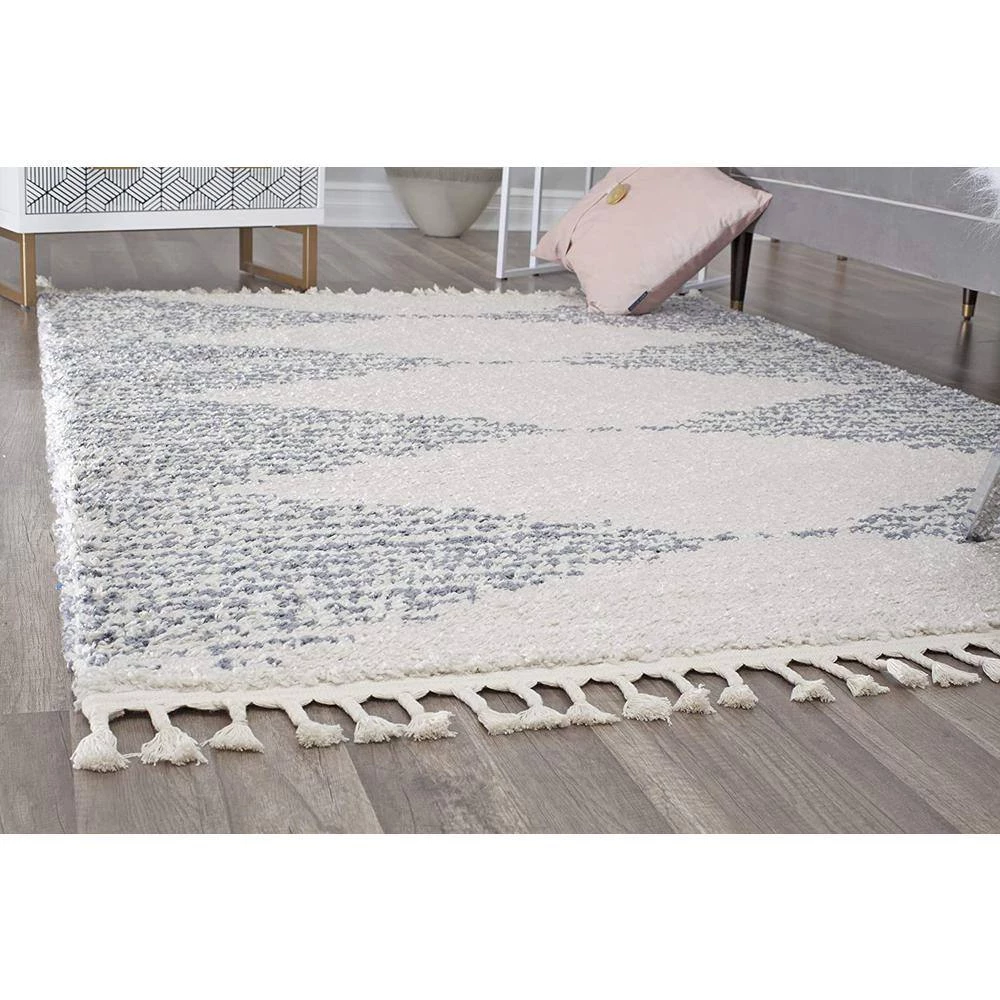 Mason Shag Heath White 2 ft. x 8 ft. Area Rug by CosmoLiving by Cosmopolitan 6 Mason Shag Heath White 2 ft. x 8 ft. Area Rug by CosmoLiving by Cosmopolitan - Image 4