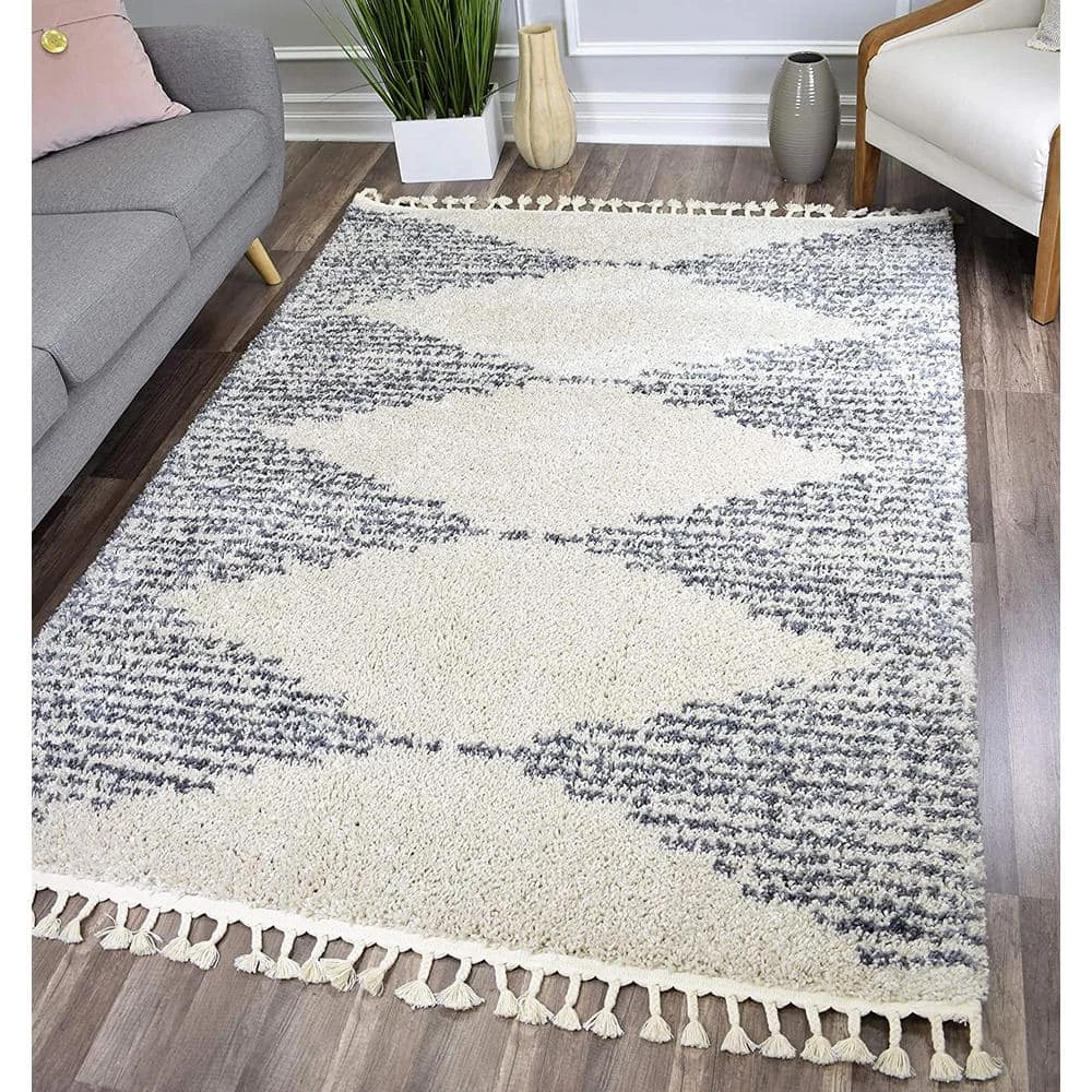 Mason Shag Heath White 2 ft. x 8 ft. Area Rug by CosmoLiving by Cosmopolitan 4 Mason Shag Heath White 2 ft. x 8 ft. Area Rug by CosmoLiving by Cosmopolitan - Image 2
