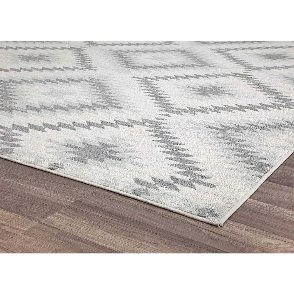 Soleil Kilim Silver White 8 ft. x 12 ft. Tribal Moroccan Area Rug by CosmoLiving by Cosmopolitan 9 Soleil Kilim Silver White 8 ft. x 12 ft. Tribal Moroccan Area Rug by CosmoLiving by Cosmopolitan - Image 7