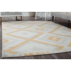 Soleil Golden Touch White Tribal 8 ft. x 12 ft. Moroccan Area Rug by CosmoLiving by Cosmopolitan -HOMELEGEND Sales white cosmoliving by cosmopolitan area rugs ra30497 4f 1000