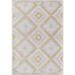 Soleil Golden Touch White Tribal 8 ft. x 12 ft. Moroccan Area Rug by CosmoLiving by Cosmopolitan