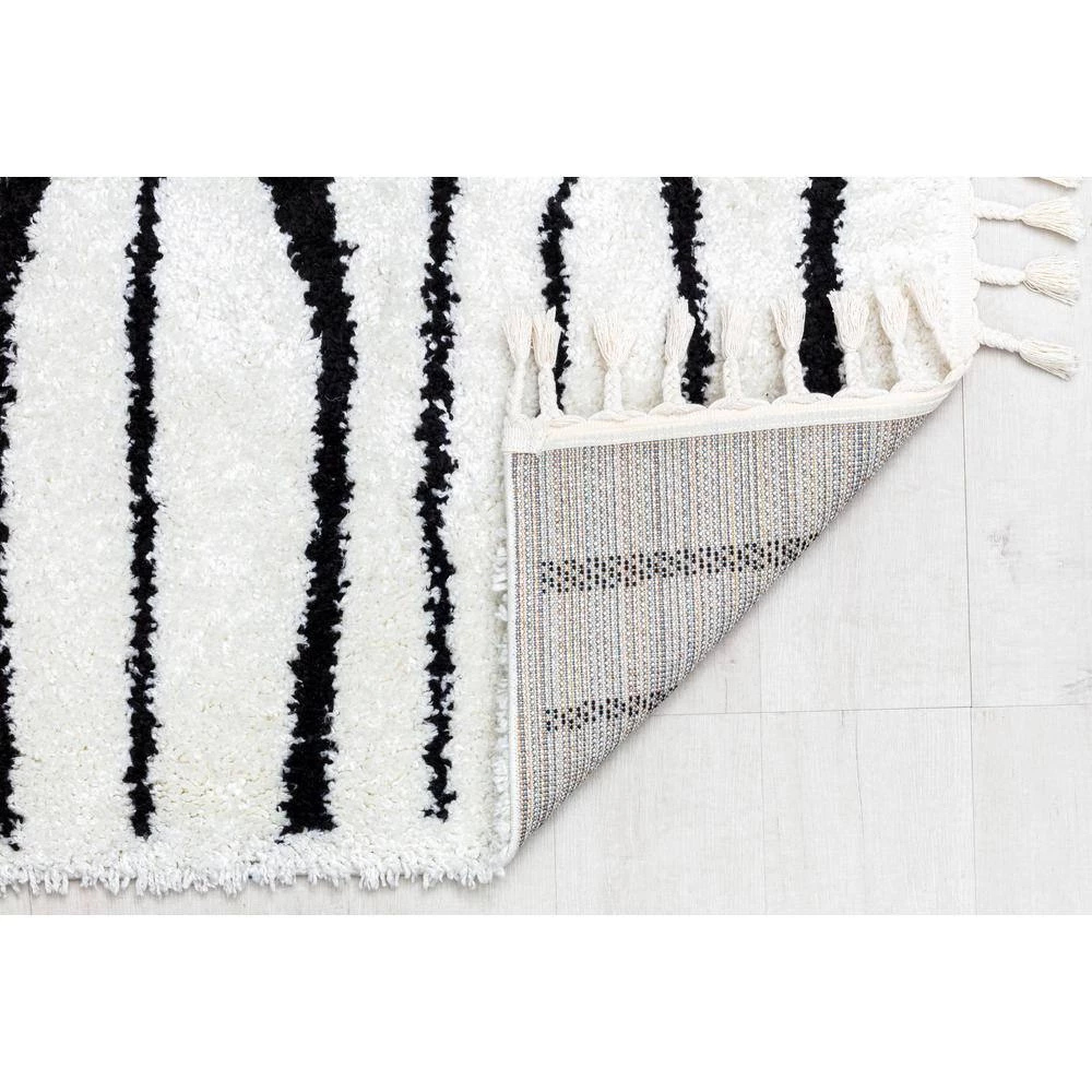 Daydream White Stripe Modern White 8 ft. x 10 ft. Area Rug by CosmoLiving by Cosmopolitan 5 Daydream White Stripe Modern White 8 ft. x 10 ft. Area Rug by CosmoLiving by Cosmopolitan - Image 3