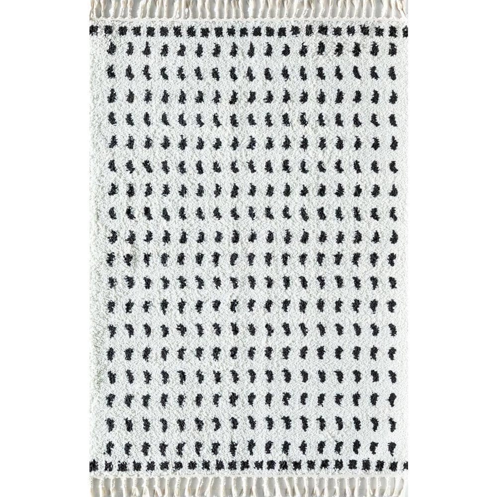 Calm Creation Dots Modern White 8 ft. x 10 ft. Area Rug by CosmoLiving by Cosmopolitan 3 Calm Creation Dots Modern White 8 ft. x 10 ft. Area Rug by CosmoLiving by Cosmopolitan