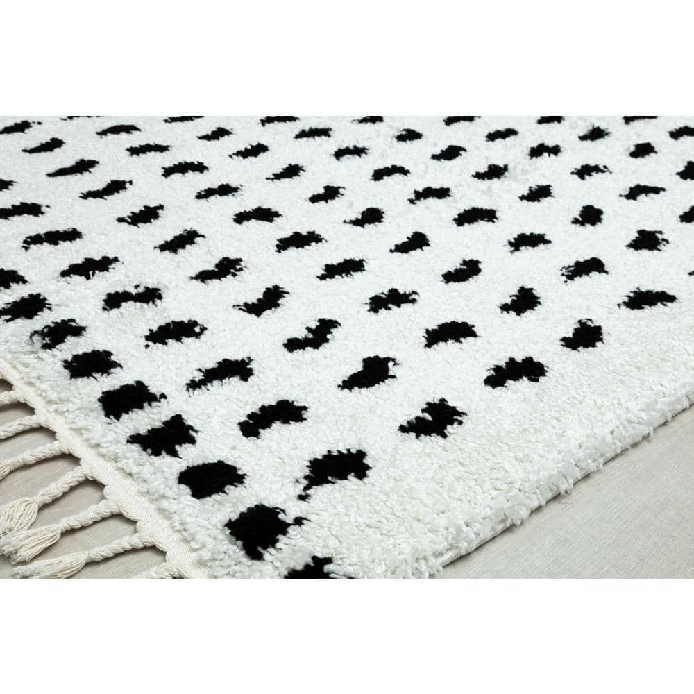 Calm Creation Dots Modern White 8 ft. x 10 ft. Area Rug by CosmoLiving by Cosmopolitan 6 Calm Creation Dots Modern White 8 ft. x 10 ft. Area Rug by CosmoLiving by Cosmopolitan - Image 4