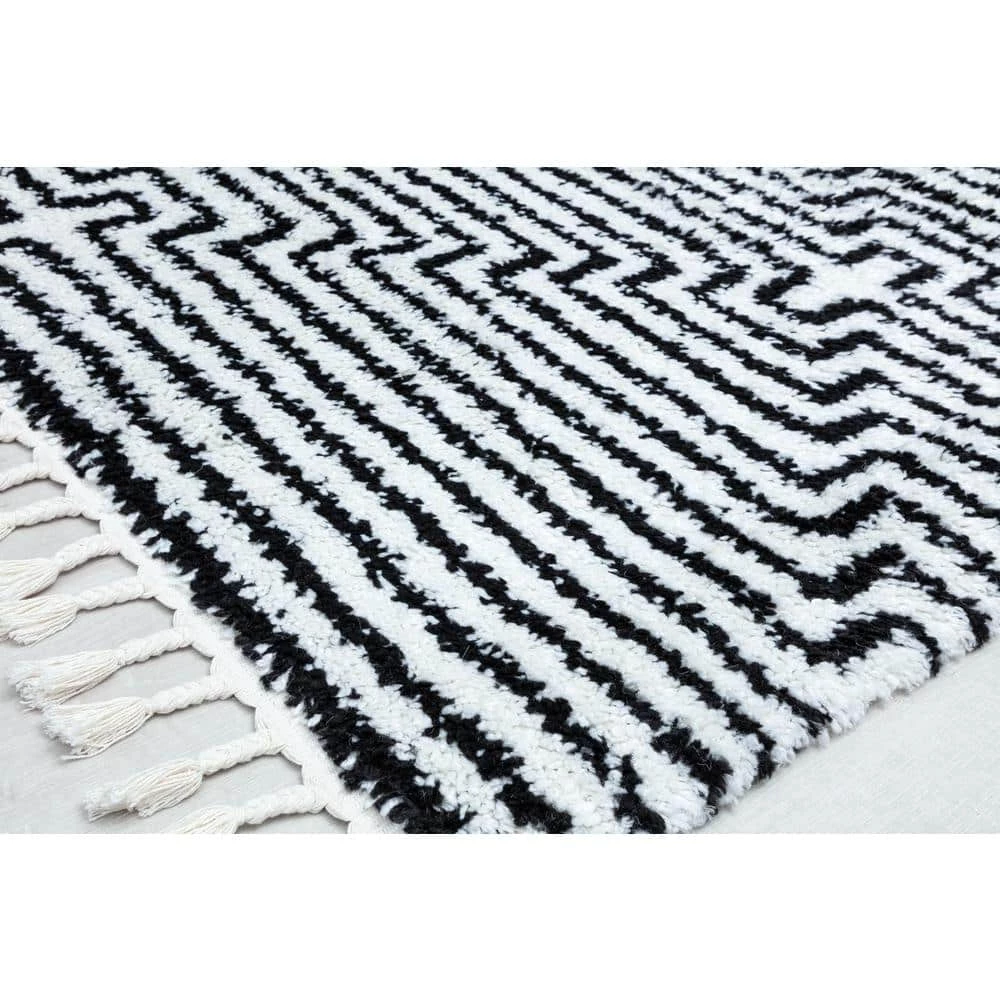 Night Odyssey Stripe Modern White 8 ft. x 10 ft. Area Rug by CosmoLiving by Cosmopolitan 5 Night Odyssey Stripe Modern White 8 ft. x 10 ft. Area Rug by CosmoLiving by Cosmopolitan - Image 3