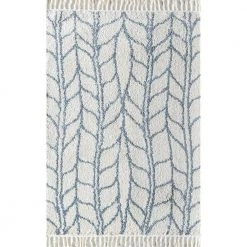 Cloud White 5 ft. x 7 ft. Vine Geometric Modern Area Rug by CosmoLiving by Cosmopolitan