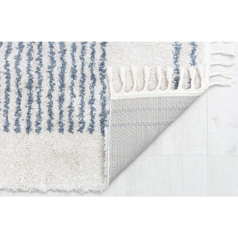 Ice Frost White 5 ft. x 7 ft. Stripe Shag Area Rug by CosmoLiving by Cosmopolitan 4 Ice Frost White 5 ft. x 7 ft. Stripe Shag Area Rug by CosmoLiving by Cosmopolitan - Image 2