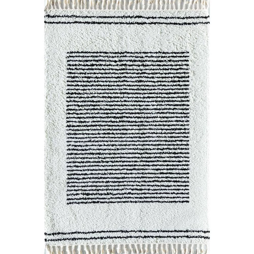 Snow Veil Stripe Shag White 8 ft. x 10 ft. Area Rug by CosmoLiving by Cosmopolitan 3 Snow Veil Stripe Shag White 8 ft. x 10 ft. Area Rug by CosmoLiving by Cosmopolitan