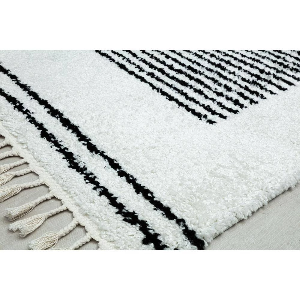 Snow Veil Stripe Shag White 8 ft. x 10 ft. Area Rug by CosmoLiving by Cosmopolitan 6 Snow Veil Stripe Shag White 8 ft. x 10 ft. Area Rug by CosmoLiving by Cosmopolitan - Image 4