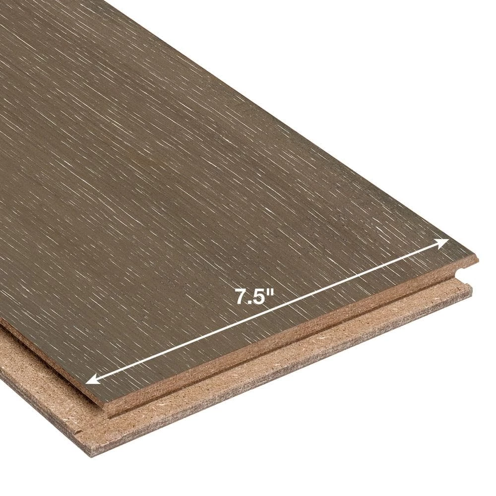 Wire Brushed Hickory Grey 3/8 in. T x 7-1/2 in. Wide x Varying Length Click Lock Hardwood Flooring(30.92 sq. ft. / case) by HOMELEGEND 4 Wire Brushed Hickory Grey 3/8 in. T x 7-1/2 in. Wide x Varying Length Click Lock Hardwood Flooring(30.92 sq. ft. / case) by HOMELEGEND - Image 2