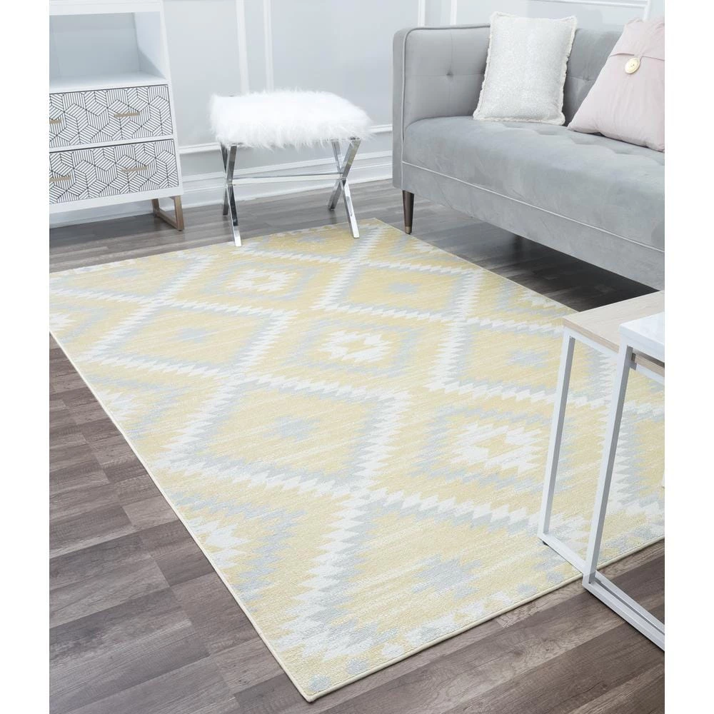 Bodrum Sunflower Yellow 8 ft. x 10 ft. Area Rug by CosmoLiving by Cosmopolitan 6 Bodrum Sunflower Yellow 8 ft. x 10 ft. Area Rug by CosmoLiving by Cosmopolitan - Image 4